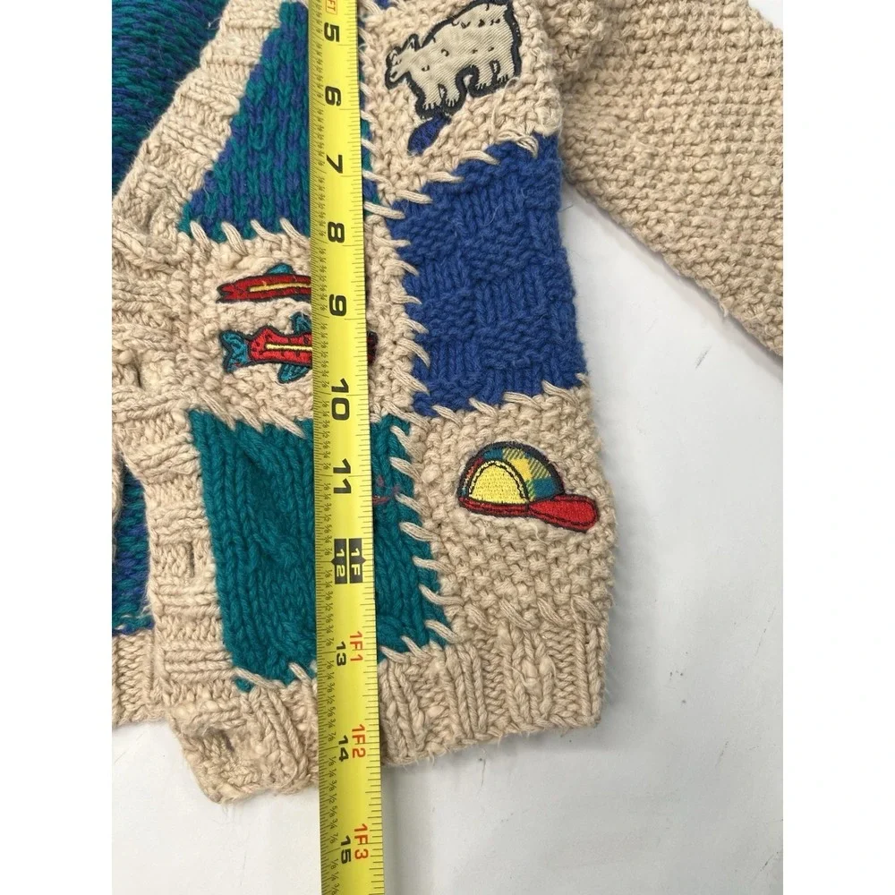 Vintage Gymboree Chunky Knit Cardigan Sweater Boy XS Into The Woods 1997 Grandpa